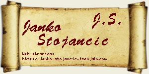 Janko Stojančić vizit kartica